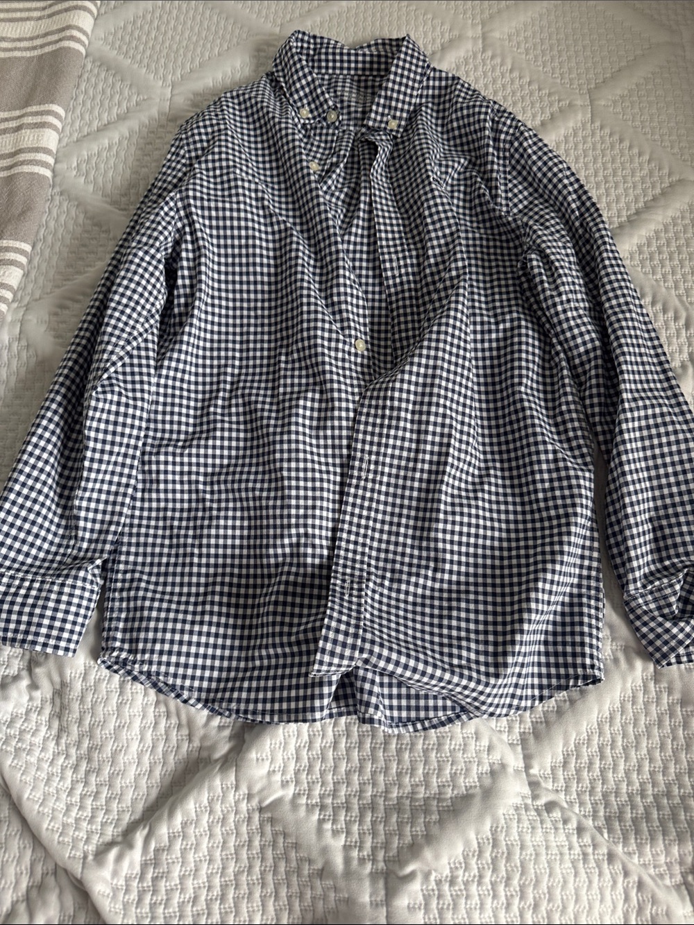 Vineyard Vines Navy and White Gingham Button-Down Shirt